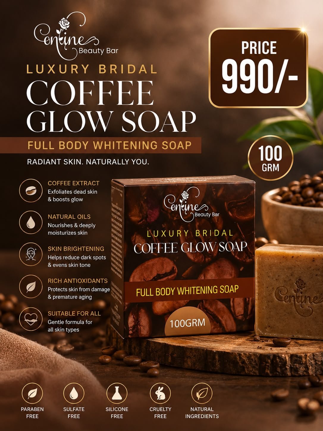 Bridal Coffee Glow Soap - Stress Buster